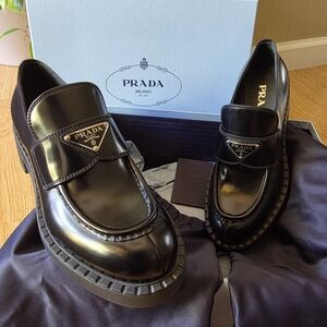 Prada Black Leather Loafers